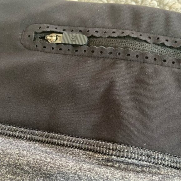Lululemon Smooth Stride Crop Heathered Black / Black size 6 - Picture 12 of 12